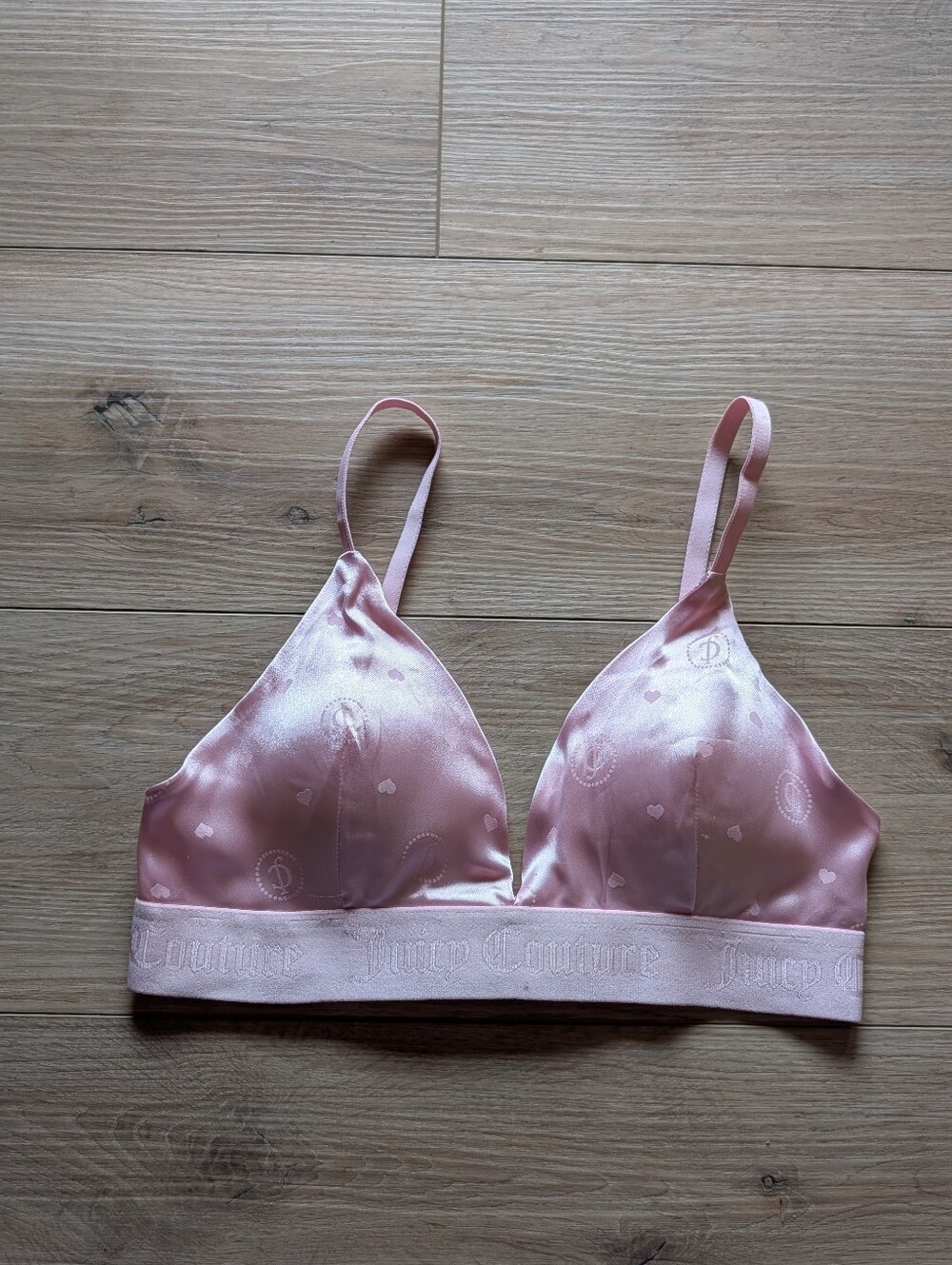 Juicy Couture Light Pink Satin Triangle Bralette